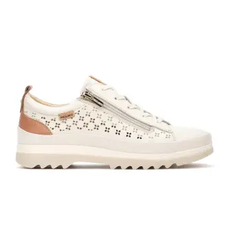 per donna W3W-6841C1 Sneakers Vigo in pelle color bianco sporco (36), 3 a 5cm, Stringhe, Cerniera, Casual