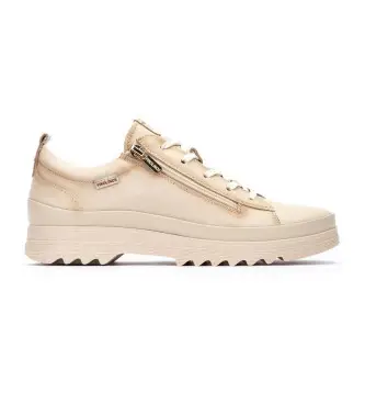 per donna W3W-6979C6 Sneakers Vigo in pelle beige (35), Basso, 1 a 3 cm, Cerniera, Casual