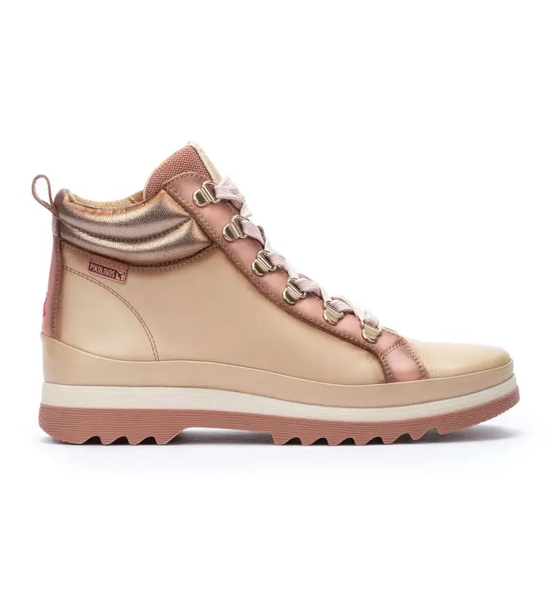 per donna W3W-8564CPC1 Stivaletti Vigo in pelle beige (35), 1 a 3 cm, Stringhe, Casual