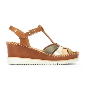 per donna W3Z-1836C1 Sandali in pelle marrone Aguadulce (36), 5 a 8cm, Fibbia, Casual
