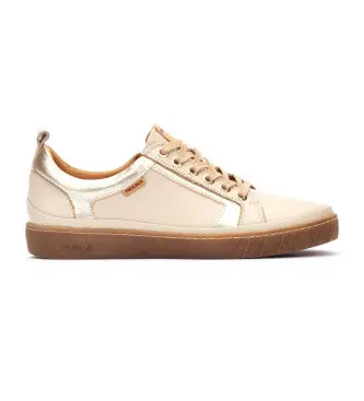 per donna W7B-6671C1 Sneakers Lanzarote in pelle bianca crema (37), Bianco, Basso, Cerniera, Casual