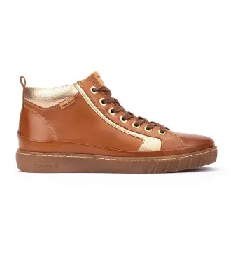 per donna W7B-8692C1 Sneakers in pelle marrone Lanzarote (35), Basso, Cerniera, Casual