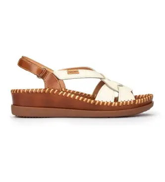 per donna W8K-1839C2 Cadaques W8K-1839C2 (36), Pelle, Bianco, Marrone, 1 a 3 cm, Velcro, Casual