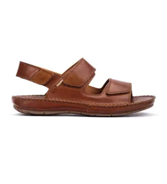 per uomo 06J-0017C1 Sandali in pelle marrone Tarifa (40), Basso, Velcro, Casual
