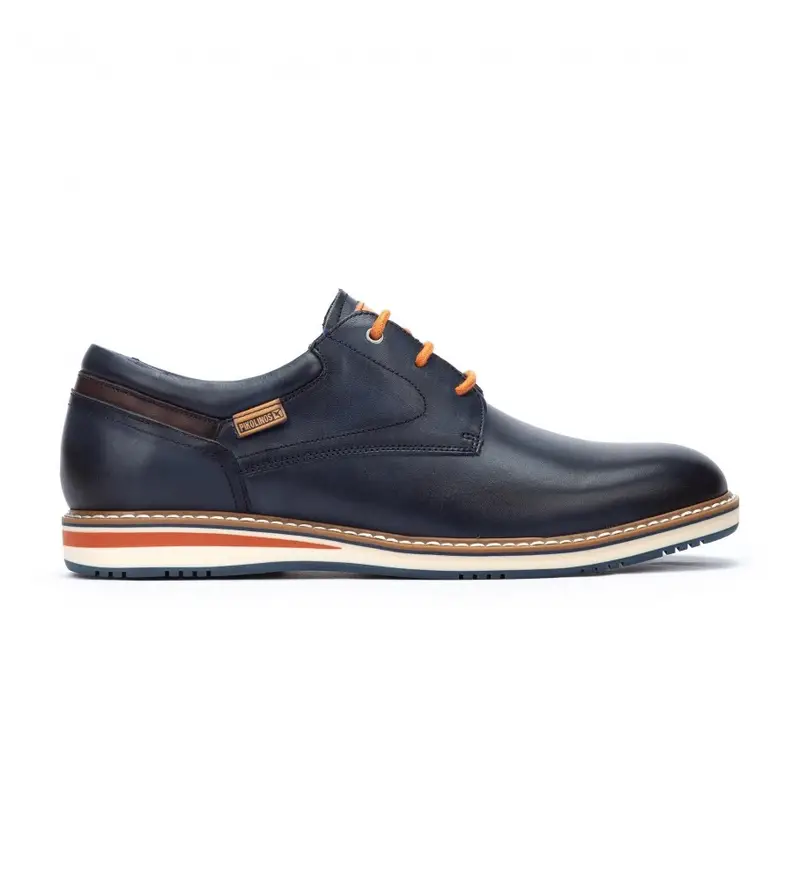 per uomo M1T-4050C1 Scarpe Avila in pelle M1T-4050C1 blu scuro (40), Basso, 1 a 3 cm, Stringhe, Casual, Navy