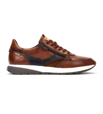 per uomo M2B-6398C1 Sneakers in pelle marrone Getafe (45), Basso, Cerniera, Casual