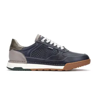 per uomo M3W-6435C1 Sneakers Teide in pelle blu (40), Basso, Stringhe, Casual