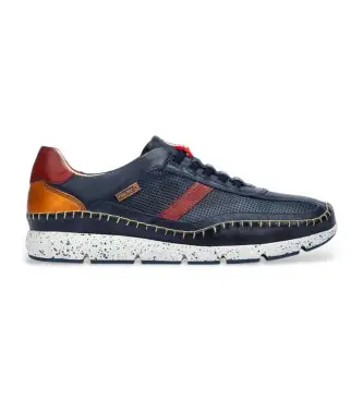 per uomo M4U-6046C1XL Sneakers XL in pelle con elastici blu Fuencarral (48), Basso, Stringhe, Casual