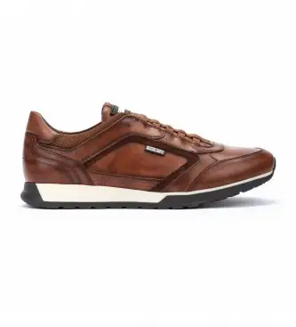 per uomo M5N-6247C1 Sneaker Cambil in pelle marrone (44), Basso, Stringhe, Casual, Classico