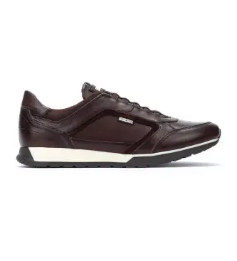 per uomo M5N-6247C1 Sneakers Cambil in pelle marrone scuro (39), Basso, 1 a 3 cm, Stringhe, Casual
