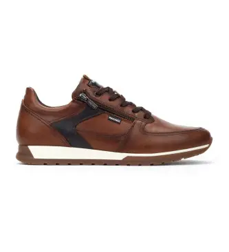 per uomo M5N-6362C1 Sneakers in pelle Cambil marrone (40), Basso, Cerniera, Casual