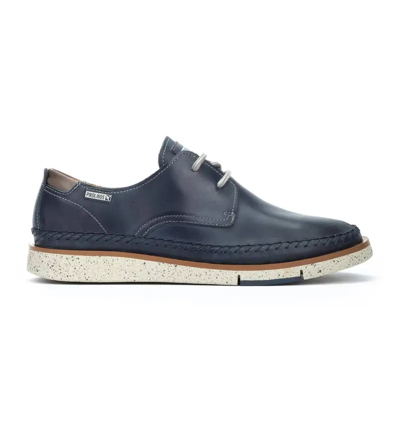 per uomo M6L-4275C1 Scarpe in pelle blu navy San Juan (45), Basso, Stringhe, Casual