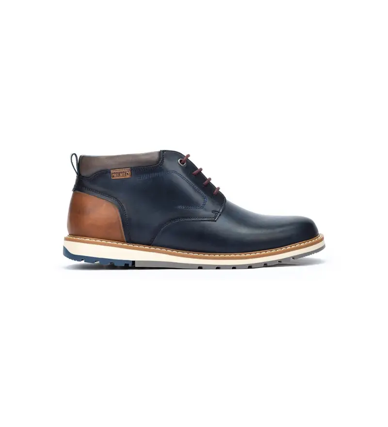 per uomo M8J-8181 Stivaletti in pelle Berna blu scuro (40), Basso, Stringhe, Casual, Navy