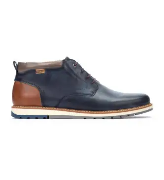 per uomo M8J-8181XL Stivaletti Berna in pelle blu navy (48), Basso, Stringhe, Casual
