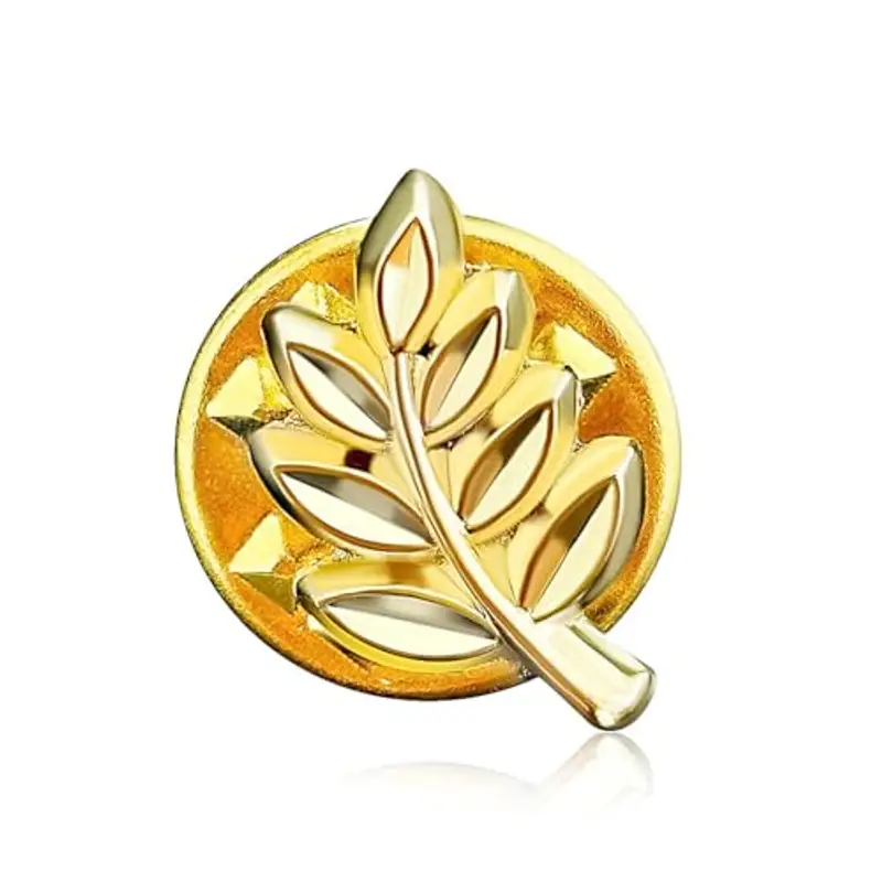 Pin's Acacia Franc-Massonerie - Set di 3 pezzi | Pins France Dorato Ramo d'Acacia | Gioiello 12 mm Simbolo Massonico, Placcato oro miniatura 3