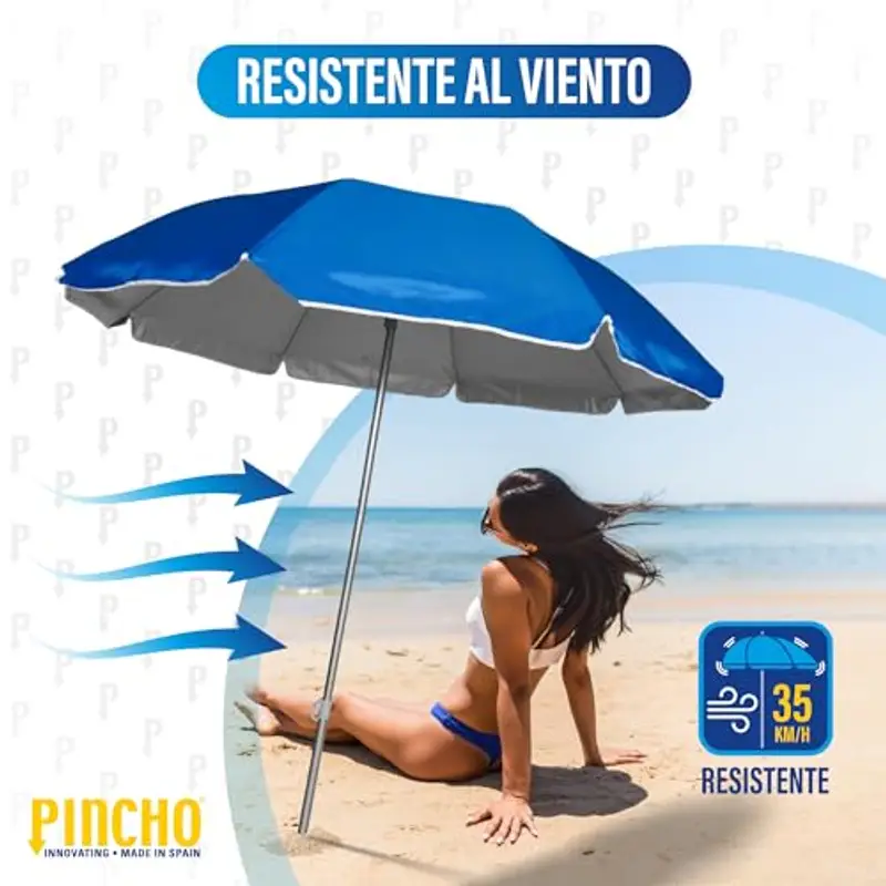 Pincho Sombrilla Mochila Plegable 180CM Ideal para Moto y Bicicleta.Protección Solar UPF50+ (bloquea 99% de Rayos UV), Muy Ligera.1, 5 kg, Medida de la sombrilla Dentro de la Funda 70cm miniatura 3