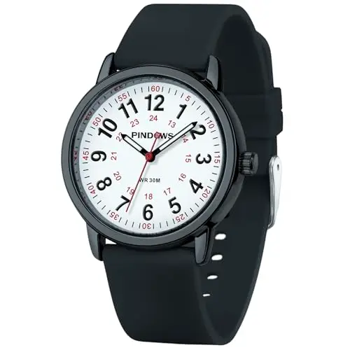 PINDOWS Orologi da polso analogici al quarzo da donna con cinturino in silicone per ragazze, signore, studentesse,