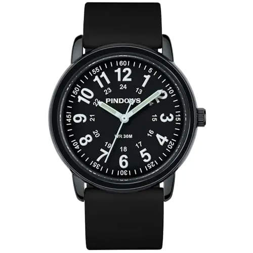 PINDOWS Orologi da polso analogici al quarzo da donna con cinturino in silicone per ragazze, signore, studentesse miniatura 2