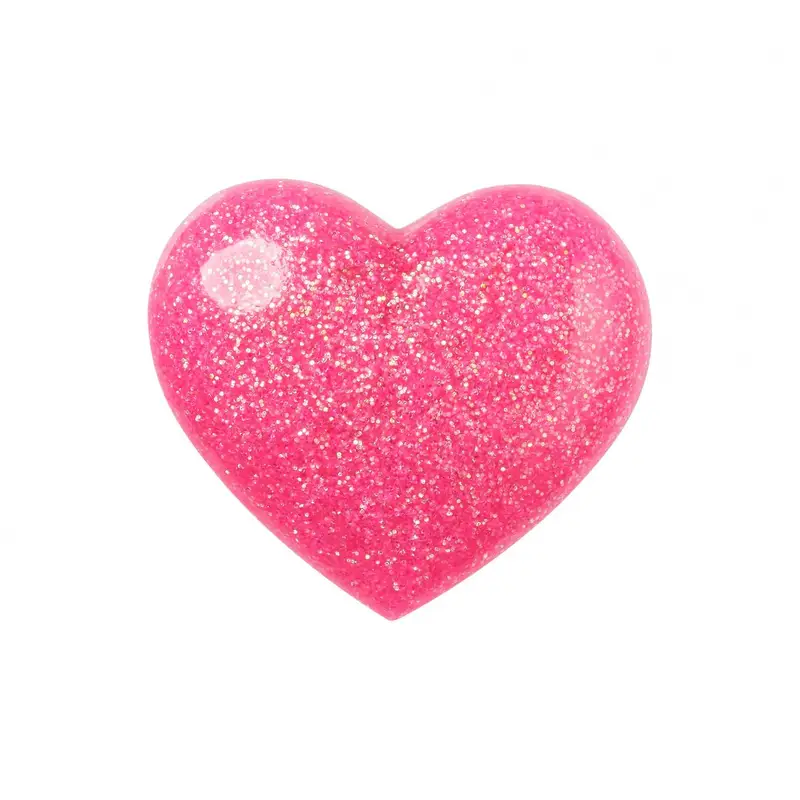 Pink 3d glitter heart