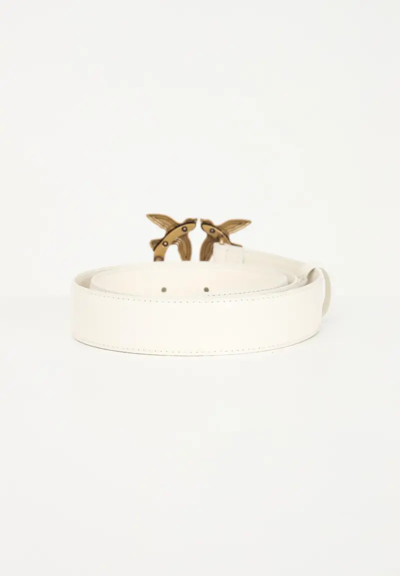 Pinko Cintura bianca con dettaglio in metallo miniatura 3