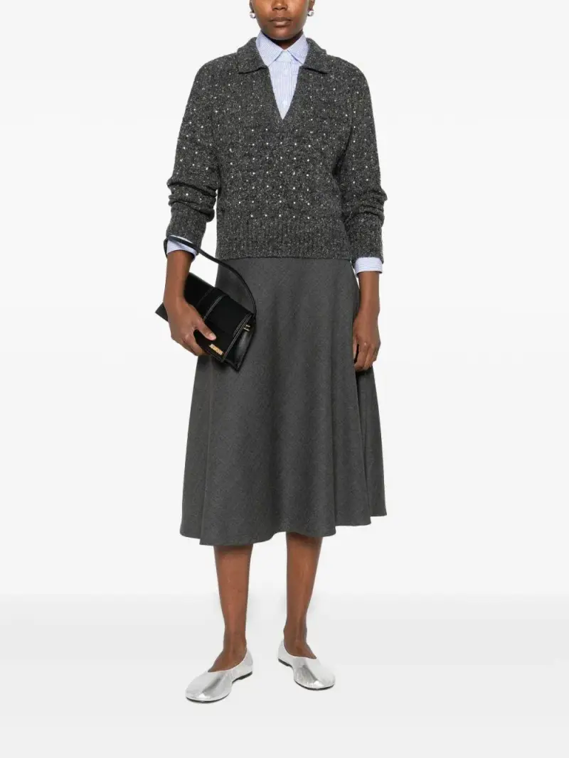 Pinko Maglione grigio con dettagli brillanti miniatura 2