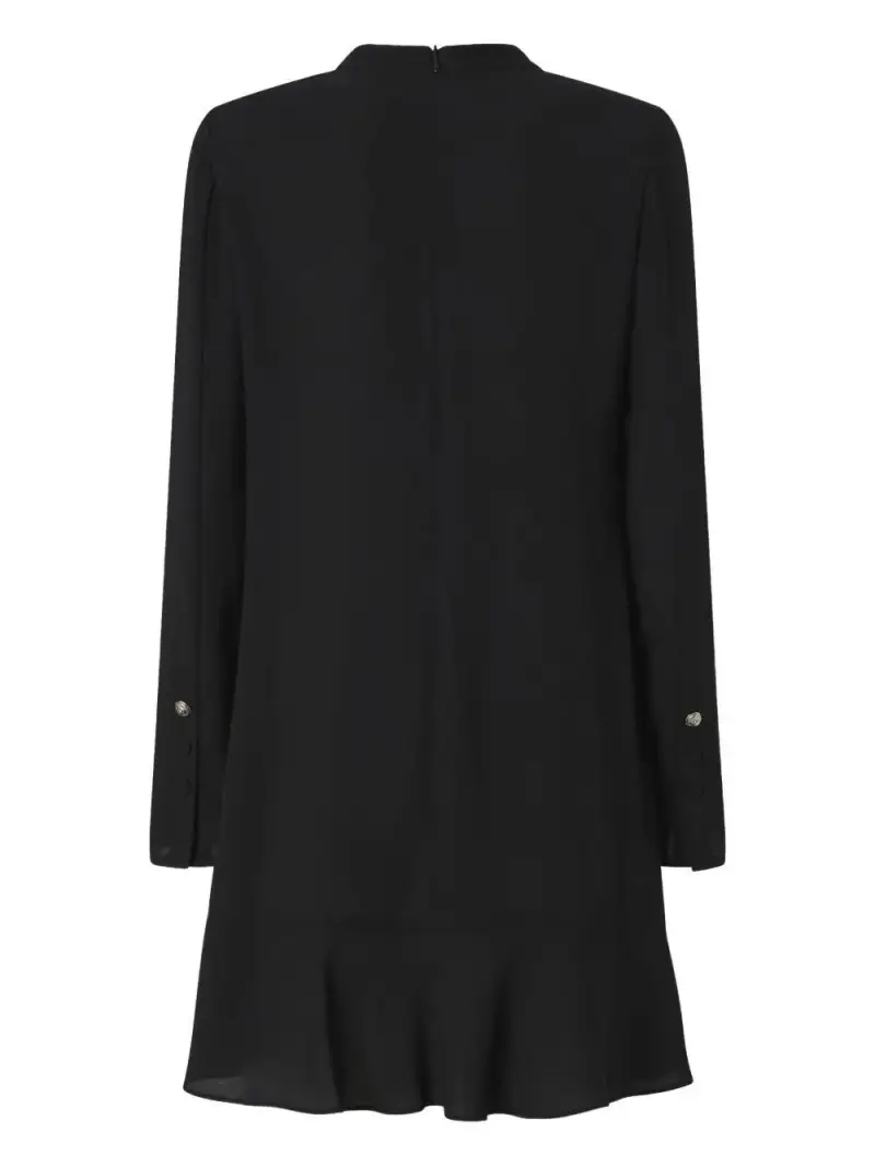 Abito corto nero con ruches miniatura 2