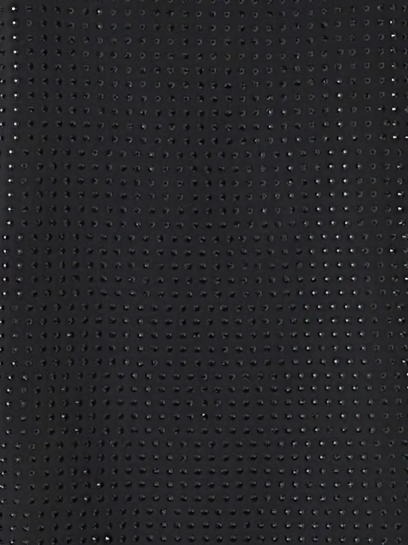 Abito corto nero con scollo quadrato e decorazione miniatura 3