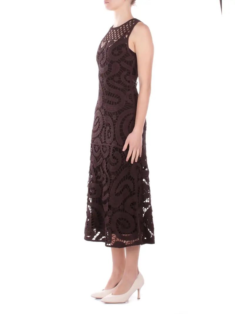 Abito Donna PINKO Marrone Bufera abito crochet miniatura 2