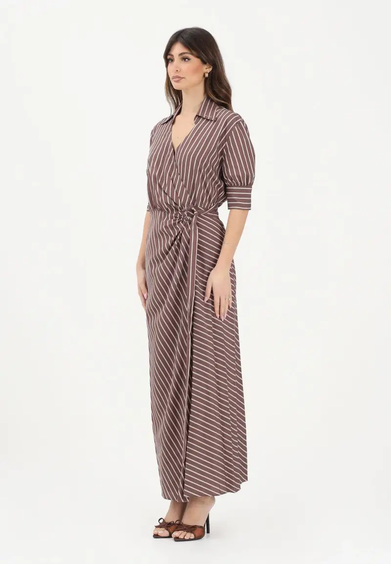 Abito lungo ALEXANDRA marrone da donna