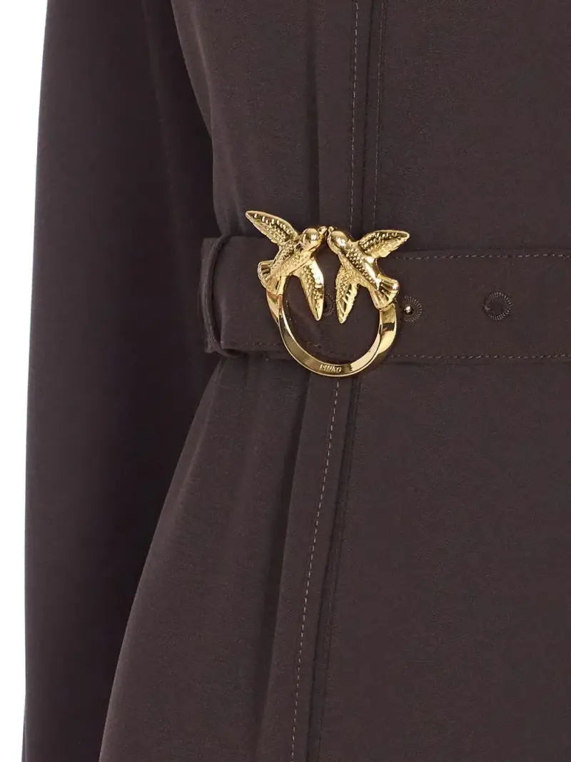 Abito marrone con cintura decorata miniatura 3