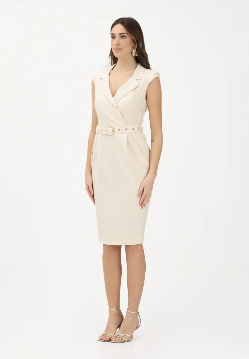 Abito midi burro da donna con cintura