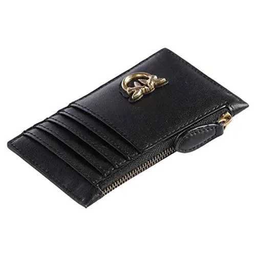 Pinko Airone CARDHOLDER Vitello Seta, Accessori Portacarte da Viaggio Donna, Z99Q_Nero miniatura 3