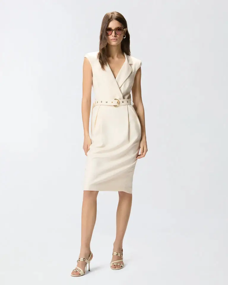 AMADINE ABITO FRISOTTINO SS26 BIANCO CIGNO