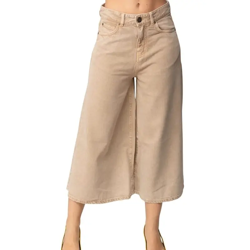 bermuda da donna burkina bull con orlo sfrangiato beige