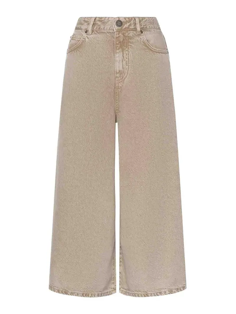 Bermuda lunghi in denim Beige