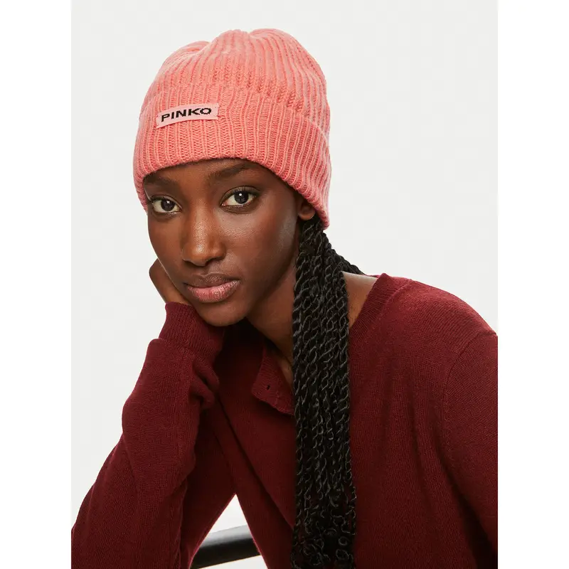 Berretto Pinko Lambkin Cuffia AI 24-25 BLK01 104489 A1CH Corallo