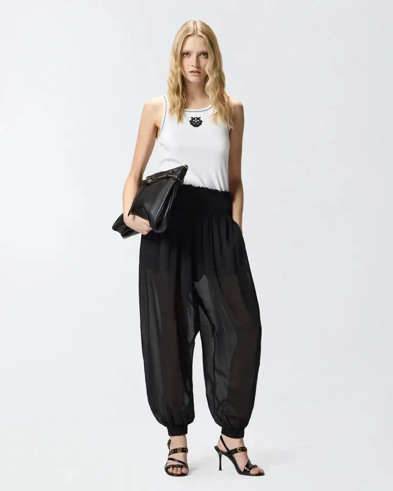 BITETTO CANOTTA COSTINA LOGO SS26 BIANCO