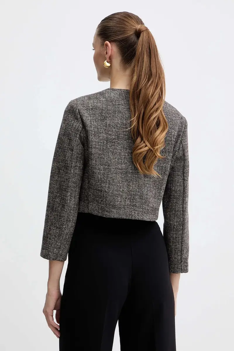 blazer con aggiunta di lana colore marrone 105708 A2QX miniatura 3