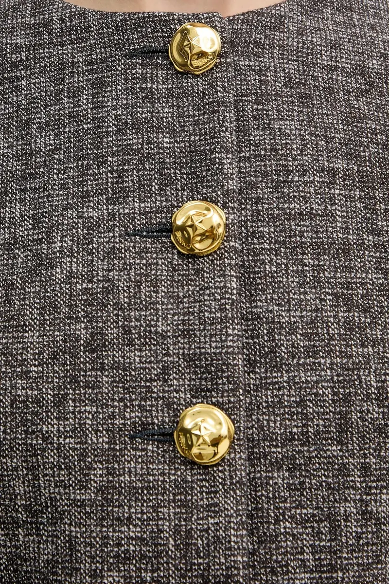 blazer con aggiunta di lana colore marrone 105708 A2QX miniatura 5