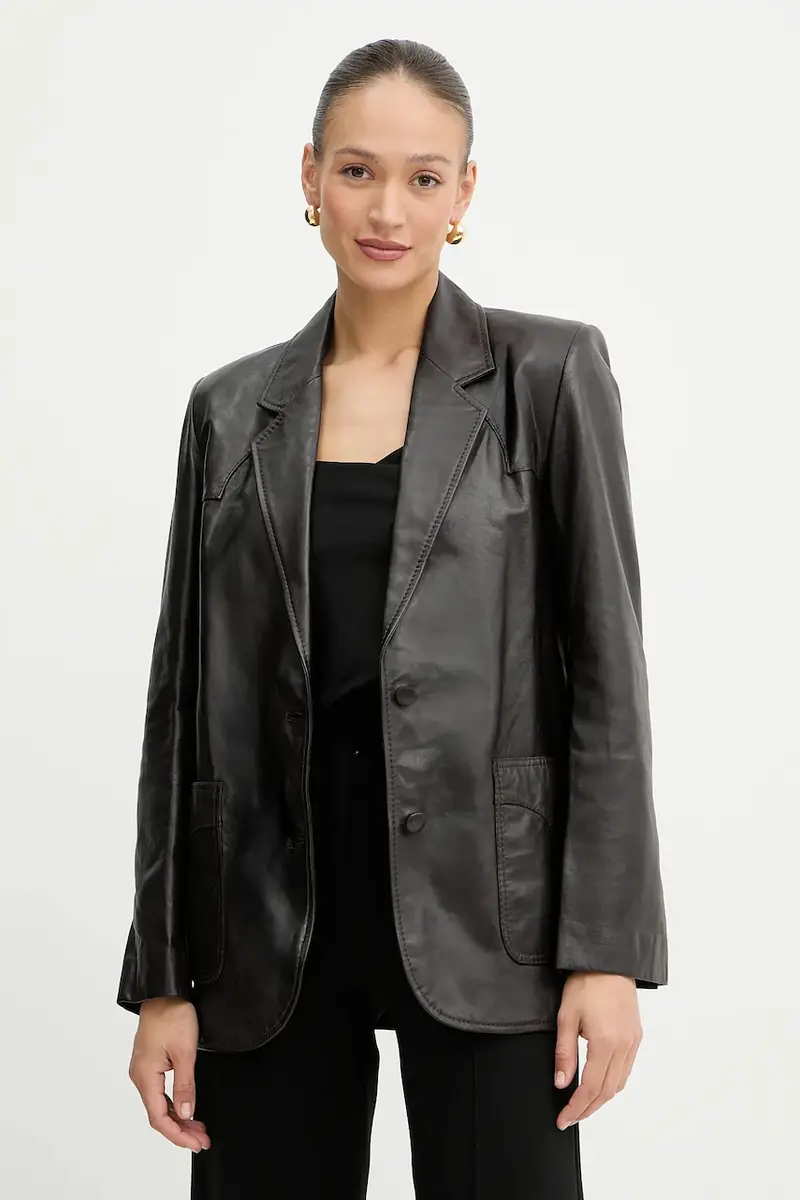 blazer in pelle REIMAGINE by Patrick Mcdowell colore marrone 105090 A2JN