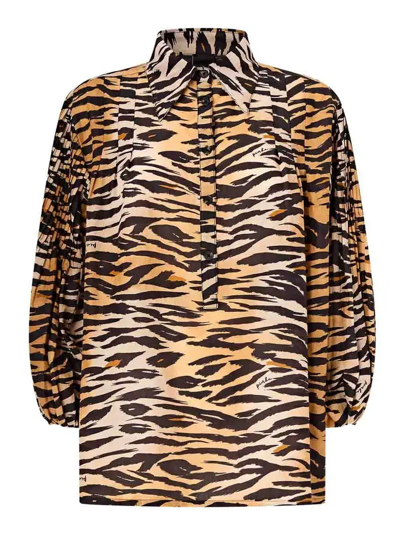 Blusa Darcey In Cotone E Seta Beige