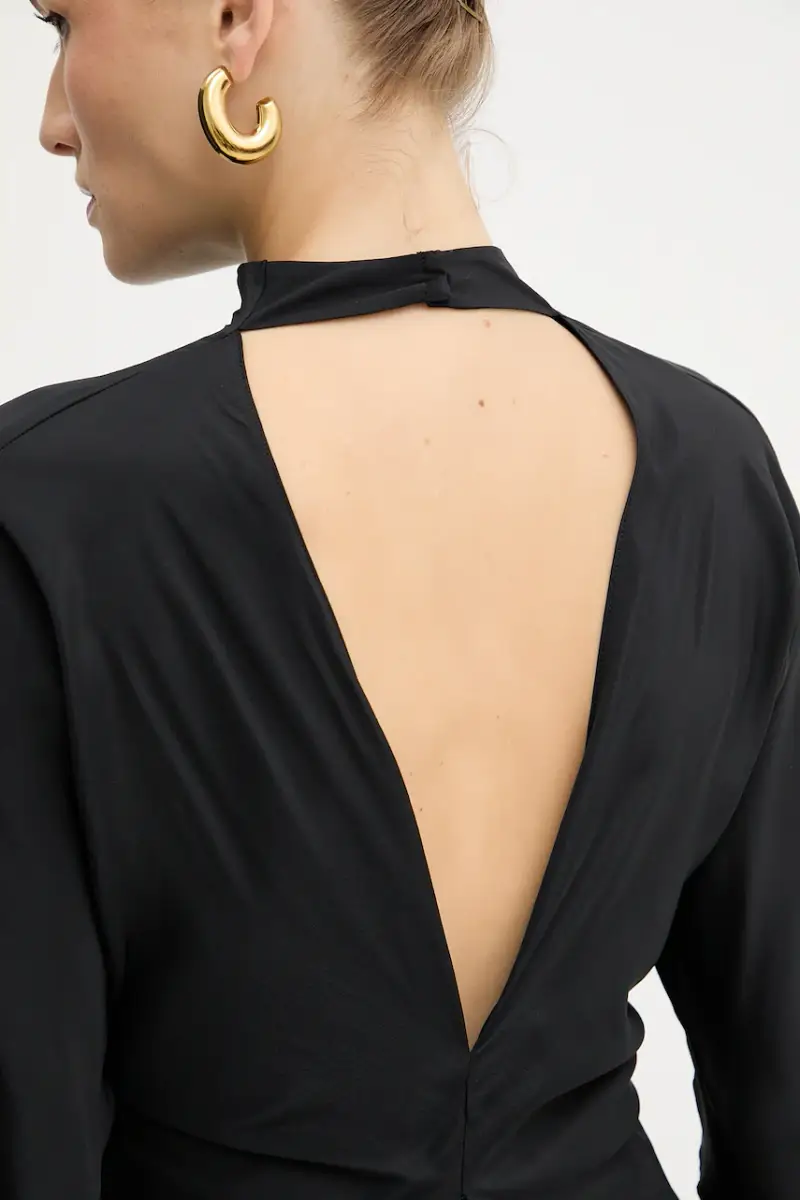 blusa di seta donna colore nero 105625 A2S9 miniatura 5