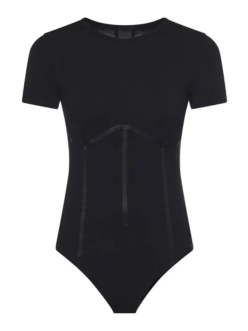 Body bustier in jersey di cotone Nero