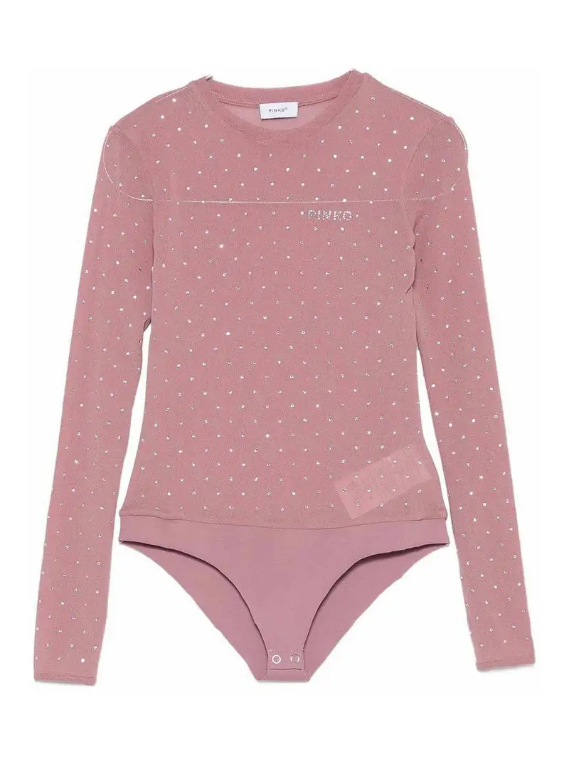 Body Con Strass Color Carne E Neutri