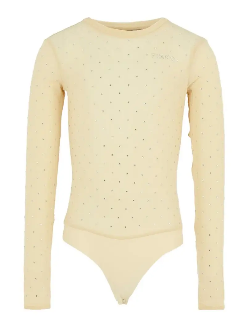 Body Con Strass Crema