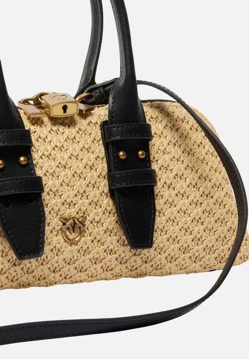 Borsa a mano Escape Bag Horizontal beige e nera da donna miniatura 2