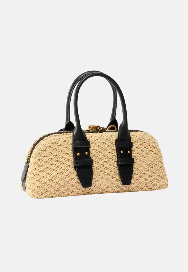 Borsa a mano Escape Bag Horizontal beige e nera da donna miniatura 3