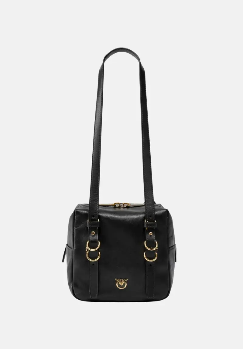 Borsa a spalla Cubic Bag nera da donna