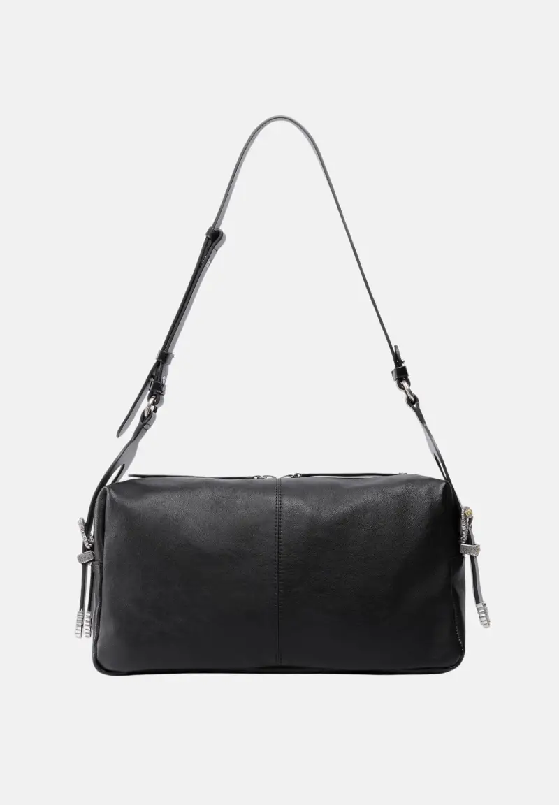 Borsa a spalla Keeper Bag in pelle nera da donna