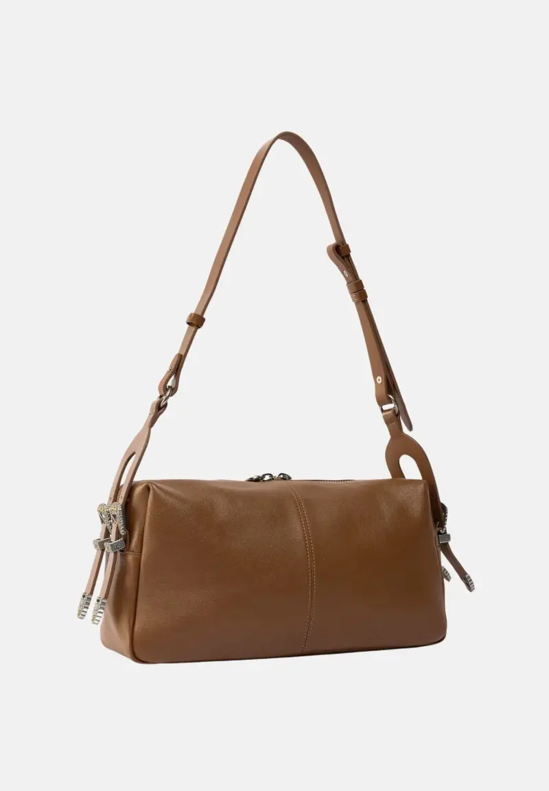 Borsa a spalla Keeper Bag marrone da donna miniatura 3